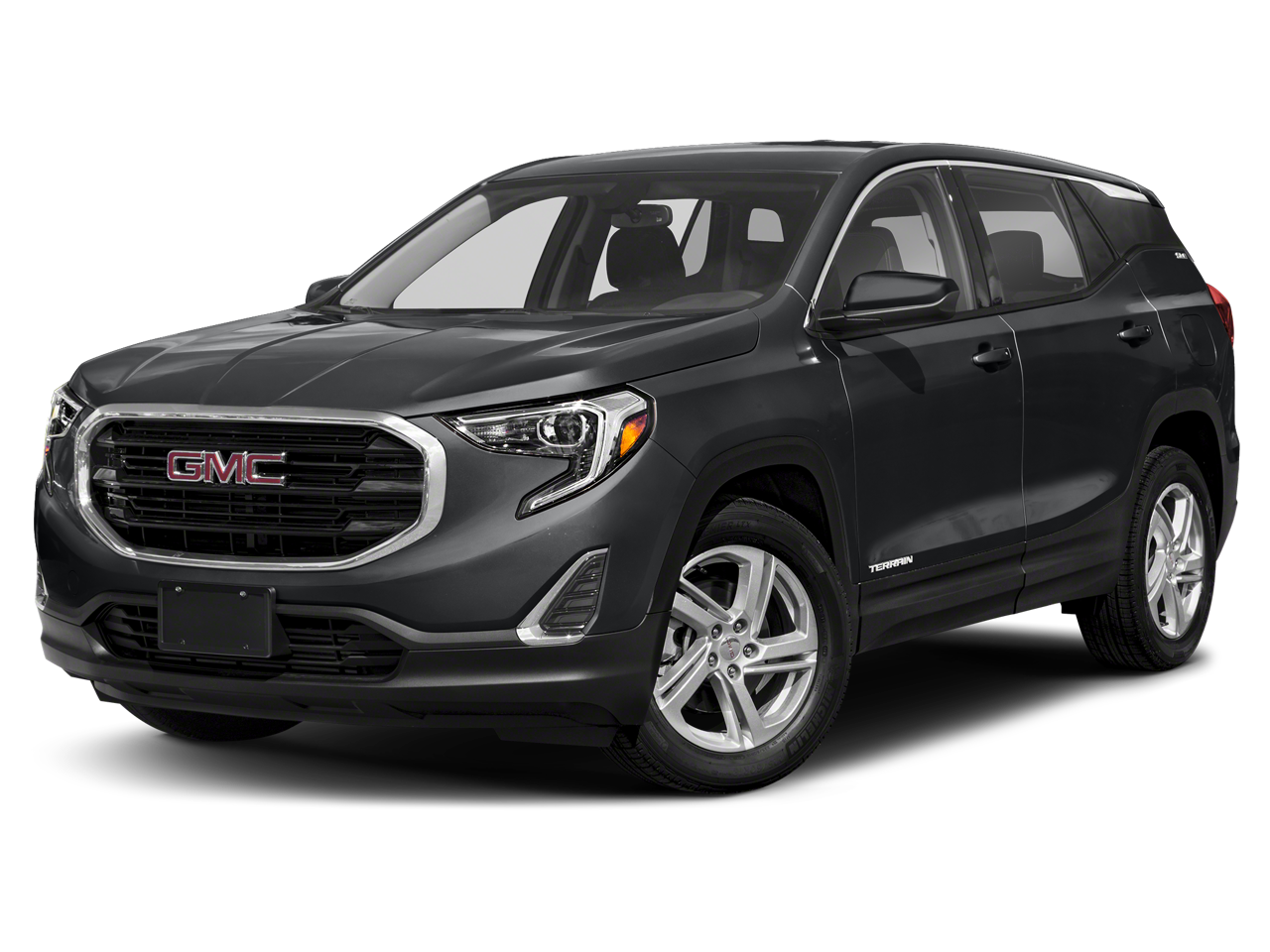 2021 GMC Terrain SLE in Summit White — front three-quarter view