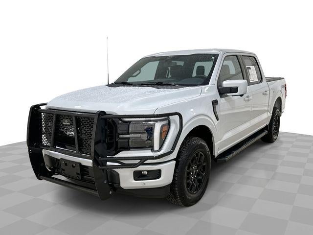 2025 Ford F-150 LARIAT in White — front three-quarter view