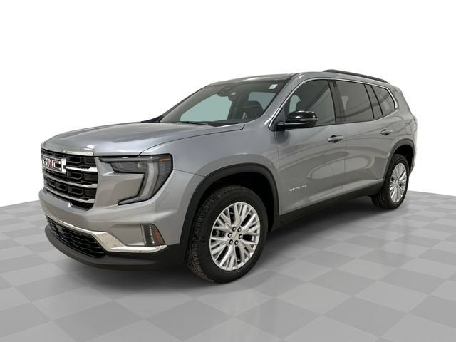 2026 GMC Acadia Elevation in Sterling Metallic — front three-quarter view