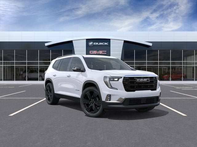2026 GMC Acadia Elevation in Summit White — front three-quarter view
