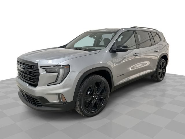 2026 GMC Acadia Elevation in Sterling Metallic — front three-quarter view