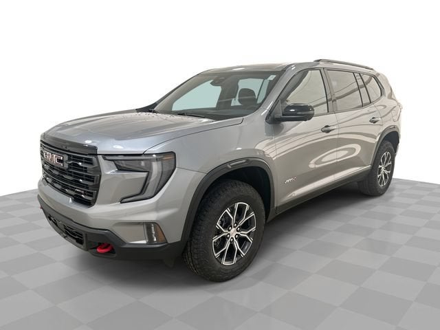 2026 GMC Acadia AT4 in Sterling Metallic — front three-quarter view