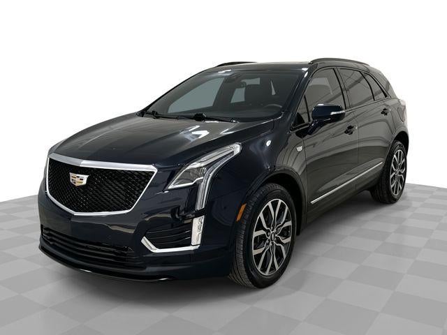 2021 Cadillac XT5 AWD Sport in Dark Moon Blue Metallic — front three-quarter view