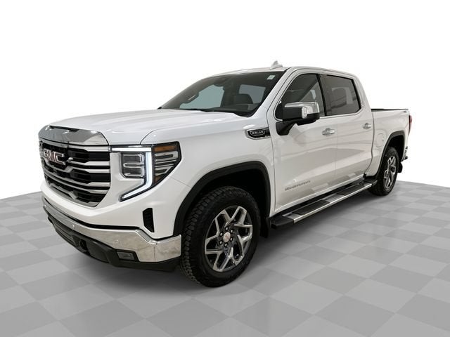 2026 GMC Sierra 1500 SLT in Summit White — front three-quarter view