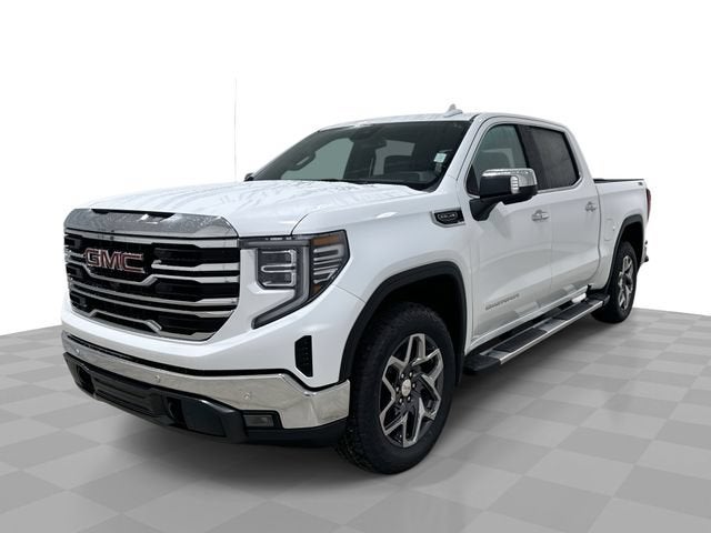2026 GMC Sierra 1500 SLT in Summit White — front three-quarter view
